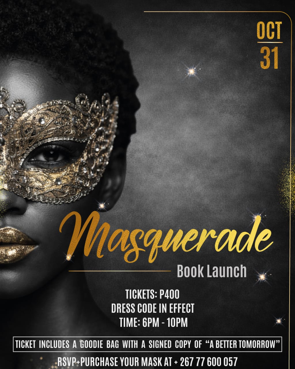Masquerade triple book launch poster